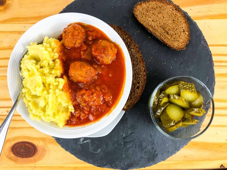 meatless meatballs with mushrooms