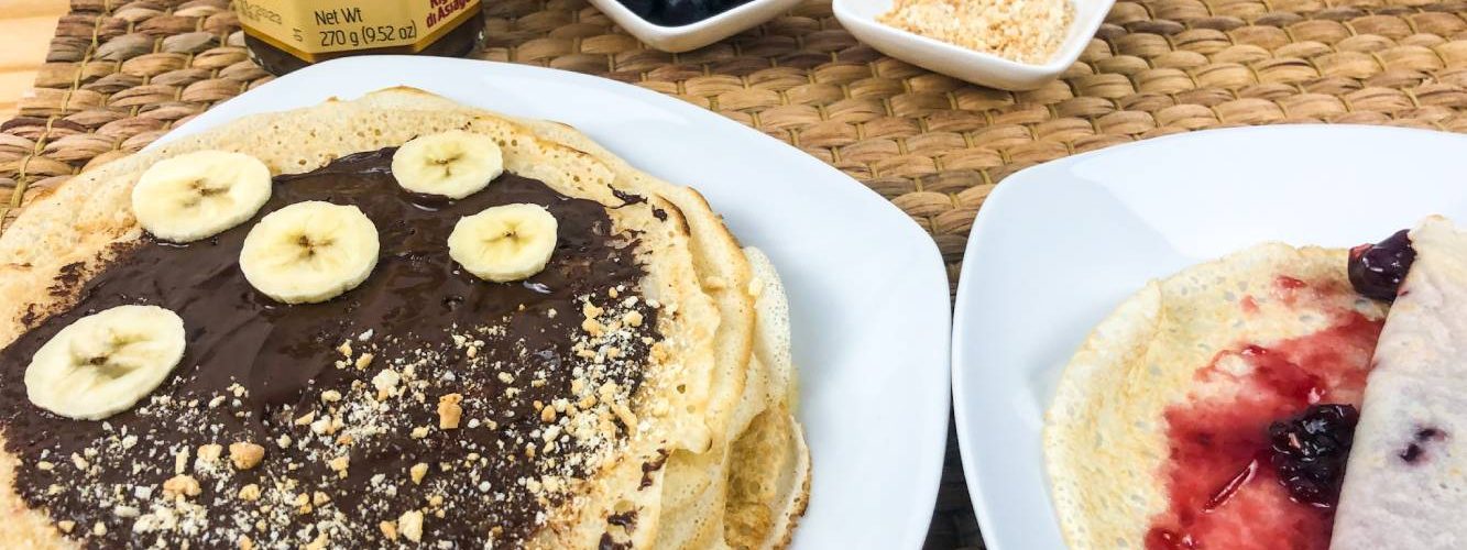 Crepes with hazelnut spread