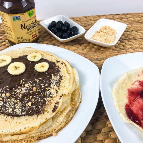 Crepes with hazelnut spread